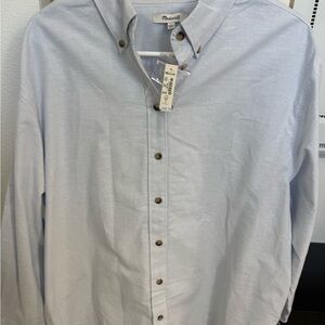 Madewell Light Blue Button-Up Blouse